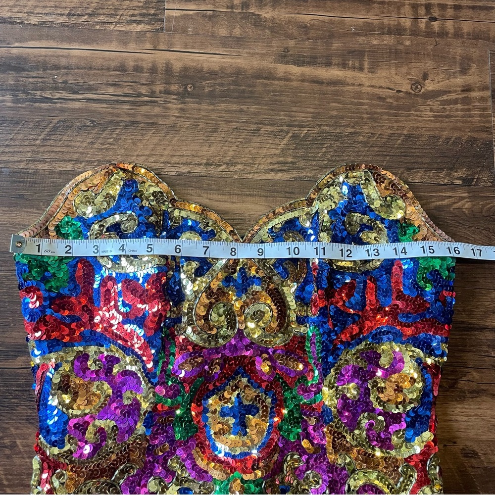 Multicolor Sequin Strapless Top - image 3